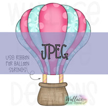 Load image into Gallery viewer, Hot Air Balloon 2 Pc Ribbon Basket JPEG