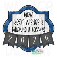 Load image into Gallery viewer, New Years Wishes Midnight Kisses Frame JPEG