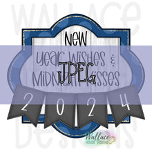 Load image into Gallery viewer, New Years Wishes Midnight Kisses Frame JPEG