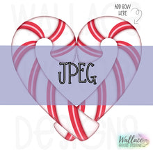 Load image into Gallery viewer, Top it with a Bow Candy Cane Heart JPEG