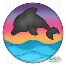 Load image into Gallery viewer, Sunset Dolphin Silhouette JPEG