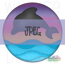 Load image into Gallery viewer, Sunset Dolphin Silhouette JPEG
