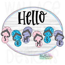 Load image into Gallery viewer, Hello Summer Flip Flop Frame JPEG