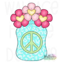 Load image into Gallery viewer, Retro Peace Mason Jar JPEG