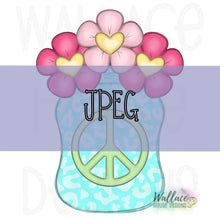 Load image into Gallery viewer, Retro Peace Mason Jar JPEG