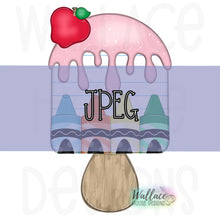 Load image into Gallery viewer, Crayon Back to School Popsicle JPEG
