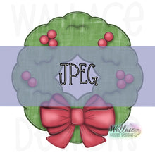 Load image into Gallery viewer, Topped with a Bow Christmas Wreath JPEG