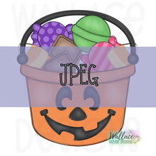 Load image into Gallery viewer, Trick or Treat Candy Bucket Jack o Lantern JPEG