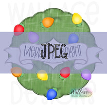 Load image into Gallery viewer, Merry and Bright Christmas Light Wreath JPEG