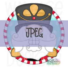 Load image into Gallery viewer, Nutcracker Gnome Peekaboo Round JPEG