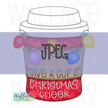 Load image into Gallery viewer, Cup of Christmas Cheer Coffee with Lights JPEG