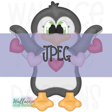 Load image into Gallery viewer, Valentine Heart Penguin JPEG