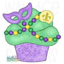 Load image into Gallery viewer, Mardi Gras Mask Cupcake JPEG