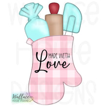 Load image into Gallery viewer, Made With Love Baking Oven Mitt JPEG