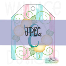 Load image into Gallery viewer, Lemon Monogram Tag JPEG