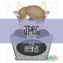 Load image into Gallery viewer, Highland Cow Galvanized Wash Tub JPEG