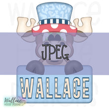 Load image into Gallery viewer, Patriotic Moose Top Hat JPEG