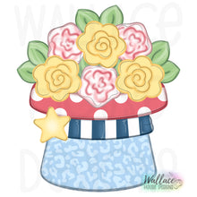 Load image into Gallery viewer, Patriotic Floral Top Hat Planter JPEG