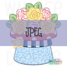 Load image into Gallery viewer, Patriotic Floral Top Hat Planter JPEG