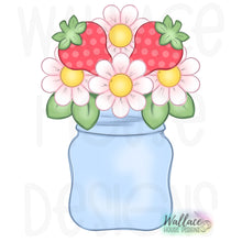 Load image into Gallery viewer, Strawberry Floral Mason Jar JPEG