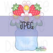 Load image into Gallery viewer, Strawberry Floral Mason Jar JPEG