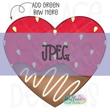 Load image into Gallery viewer, Topped with a Bow Chocolate Strawberry Heart JPEG