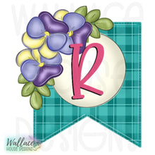 Load image into Gallery viewer, Pansy Monogram Banner JPEG