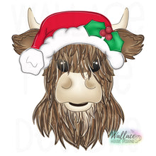 Load image into Gallery viewer, Christmas Highland Cow JPEG