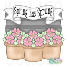 Load image into Gallery viewer, Spring Has Sprung Flower Pot Banner JPEG