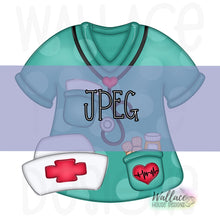 Load image into Gallery viewer, Nurse Scrub Top JPEG