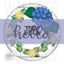Load image into Gallery viewer, Hydrangeas Wreath Round JPEG