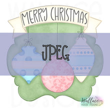 Load image into Gallery viewer, Retro Merry Christmas Ornaments Banner JPEG