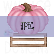 Load image into Gallery viewer, Pink October Pumpkin with Wreath Rails JPEG