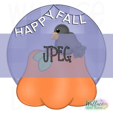 Load image into Gallery viewer, Happy Fall Crow Pumpkin Round JPEG