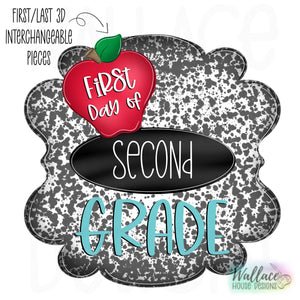 First Last Day of School Composition Notebook Frame Printable Template