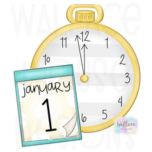 Load image into Gallery viewer, New Years Clock JPEG