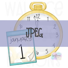 Load image into Gallery viewer, New Years Clock JPEG