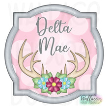 Load image into Gallery viewer, Floral Deer Rack Quatrefoil Frame JPEG
