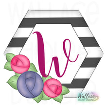 Load image into Gallery viewer, Rose Hexagon Monogram Frame JPEG