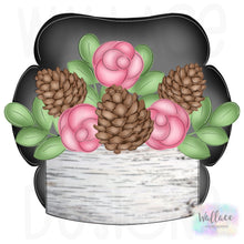Load image into Gallery viewer, Floral Pinecone Planter Frame JPEG
