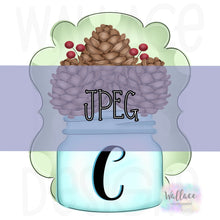 Load image into Gallery viewer, Pinecone Mason Jar JPEG