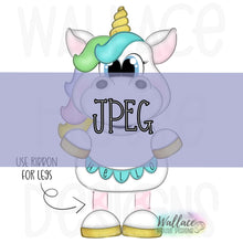 Load image into Gallery viewer, Hello Unicorn Ribbon Legs JPEG