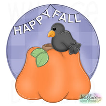 Load image into Gallery viewer, Happy Fall Crow Pumpkin Round JPEG