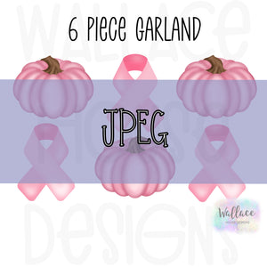 Pink October 6 Piece Garland JPEG