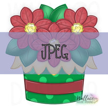 Load image into Gallery viewer, Poinsettia Elf Planter JPEG