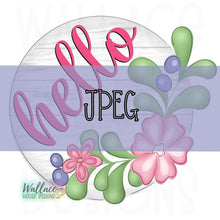 Load image into Gallery viewer, Hello Floral Funky Round JPEG