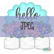 Load image into Gallery viewer, Hello Floral Scalloped Frame JPEG