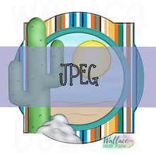 Load image into Gallery viewer, Western Cactus Quatrefoil Frame JPEG