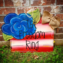 Load image into Gallery viewer, Let Freedom Ring Floral Flag Printable Template