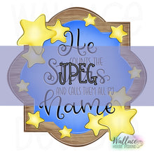 Load image into Gallery viewer, He Counts the Stars Quatrefoil Frame JPEG